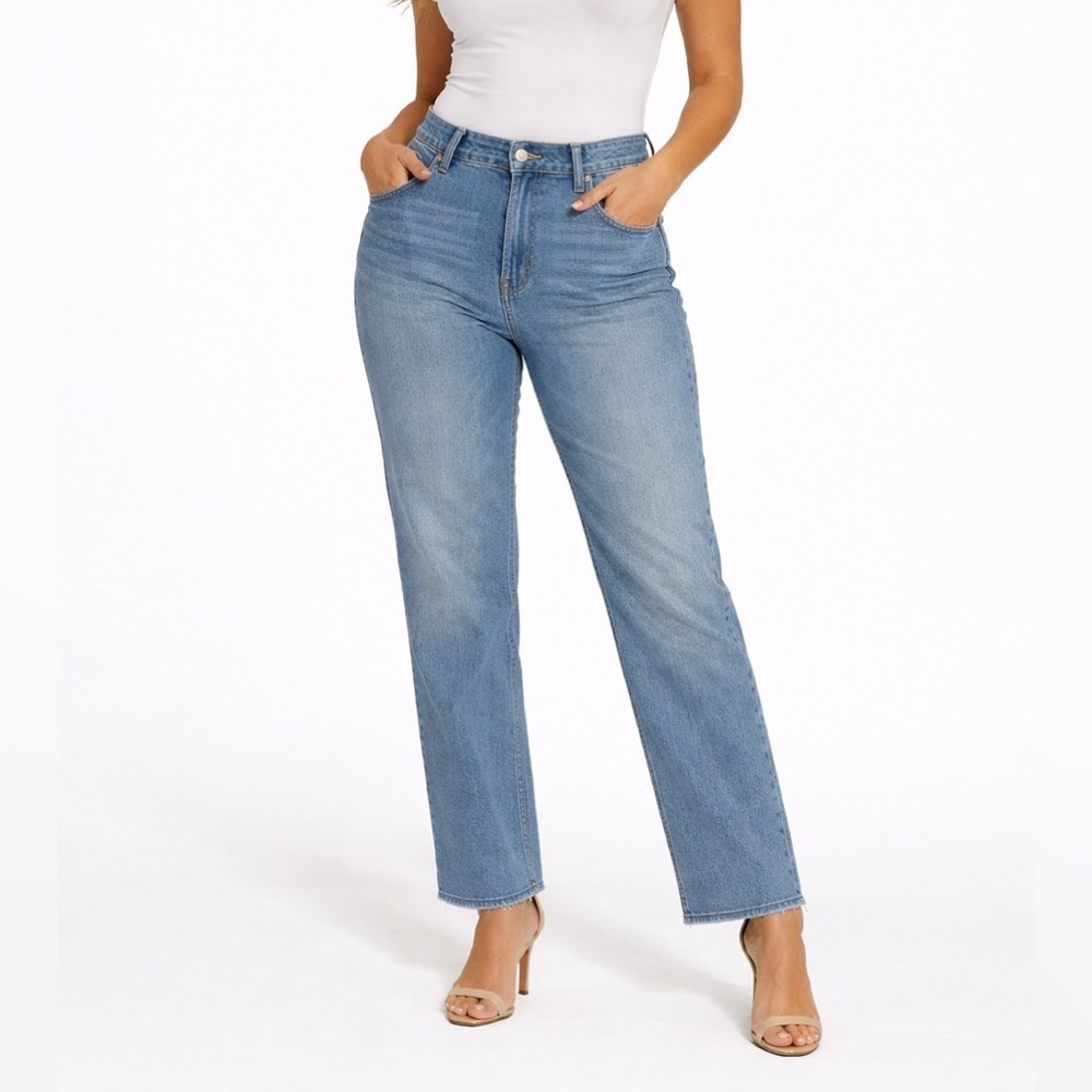 Hollister Curvy High Rise Straight Jeans W34 Medium Stretch Classic Capsule 18